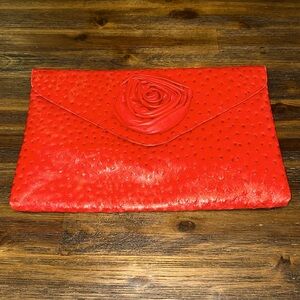 Beautiful Vegan Ostrich Oversized Envelope Clutch
